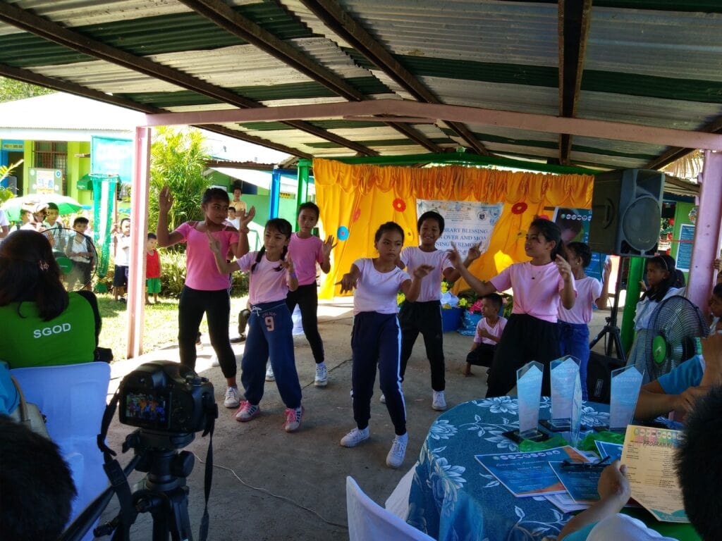 A group of children dancing